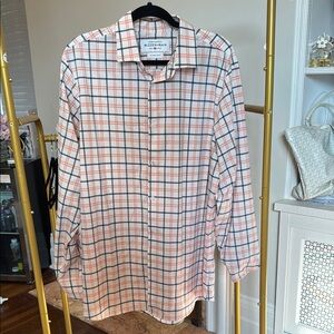 Mizzen+Main Men's Plaid Shirt - White, Black, Orange